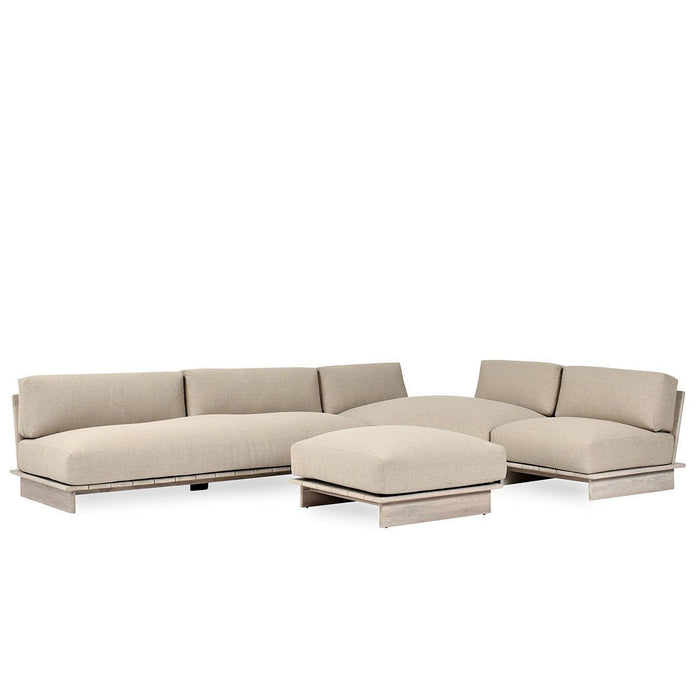 Livia - Teak 3 Piece Outdoor Sectional - Taupe