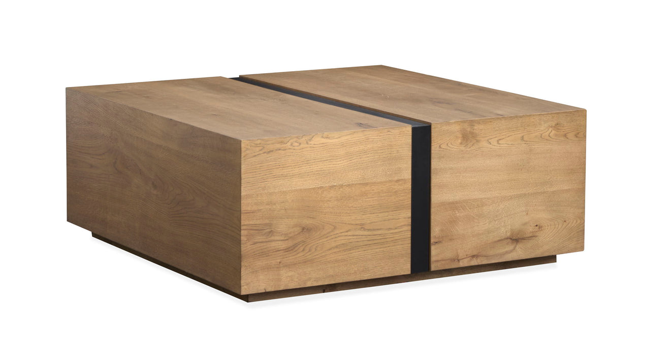 Ripley - Square Cocktail Table With Casters - Rustic Caramel