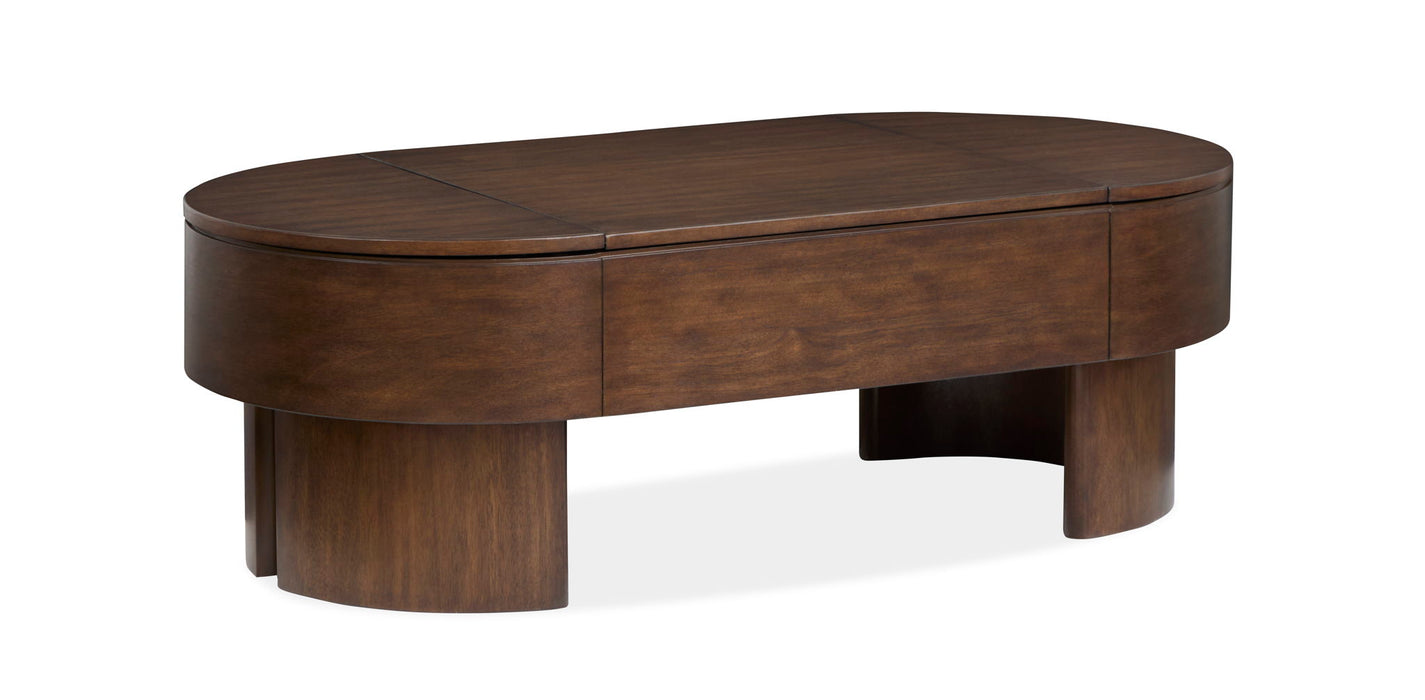 Holloway - Oval Lift Top Cocktail Table - Toasted Almond