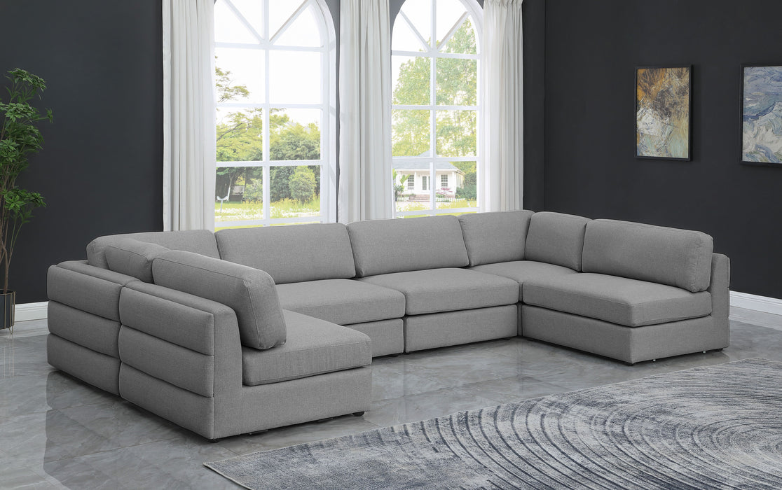 Beckham - 6 Piece Modular U-Shaped Armless Sectional