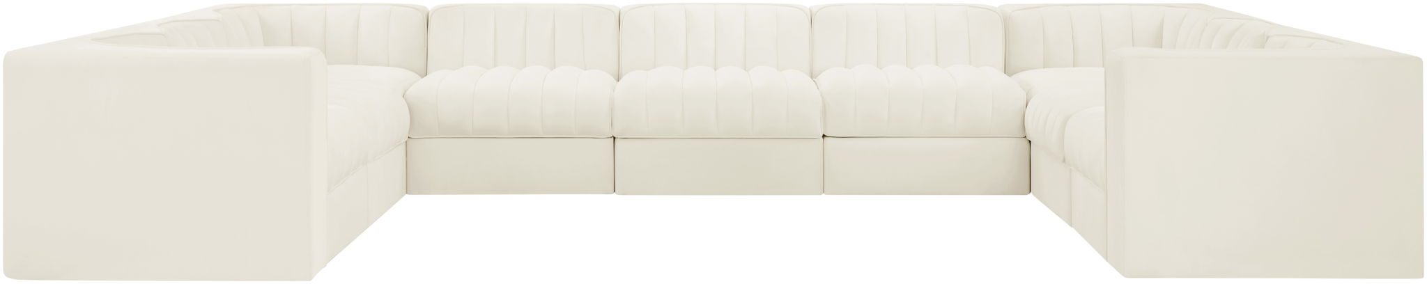 Rummi - Velvet Performance Fabric Upholstered 9 Piece Modular Sectional