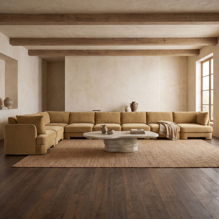 Hammond - Velvet Performance Fabric Upholstered 8 Piece L-Shaped Sectional