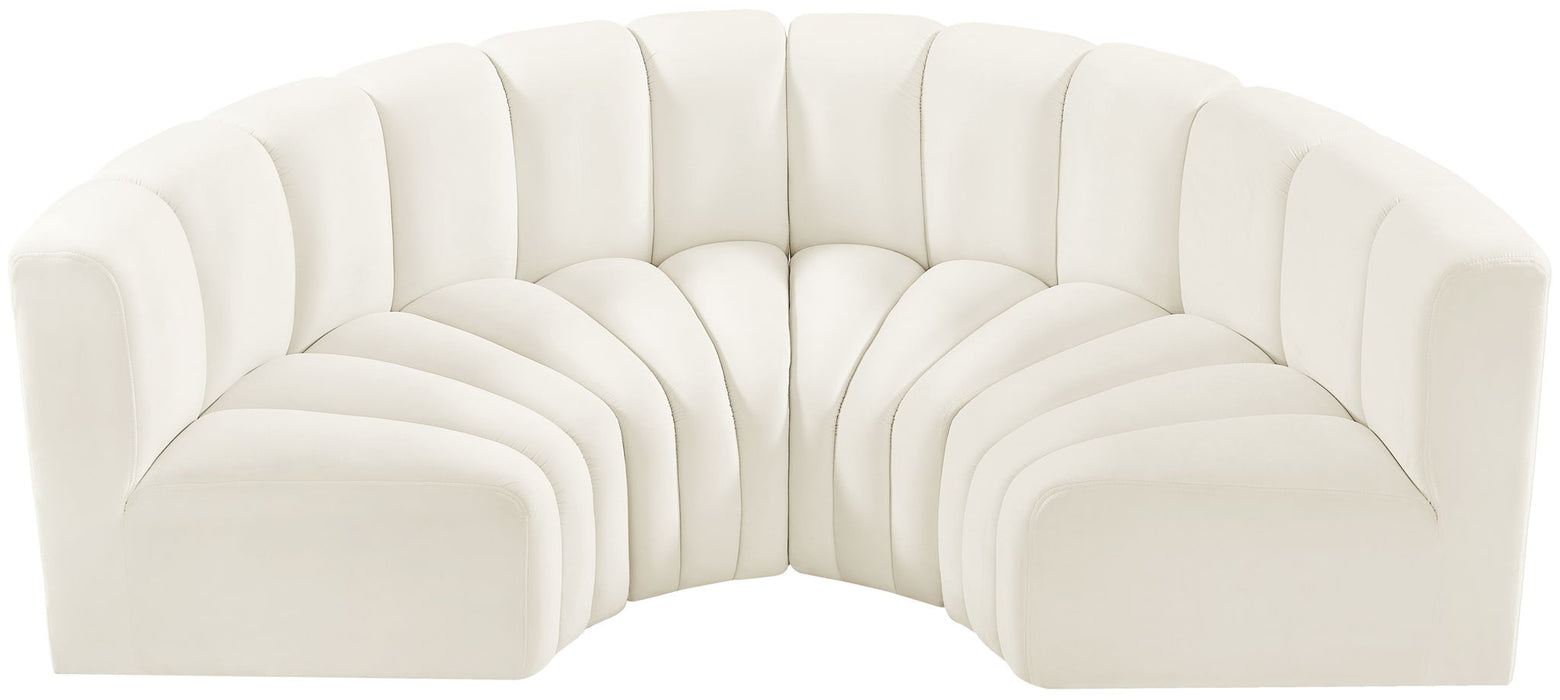 Arc - Velvet 4 Piece U-Shaped Modular Sofa