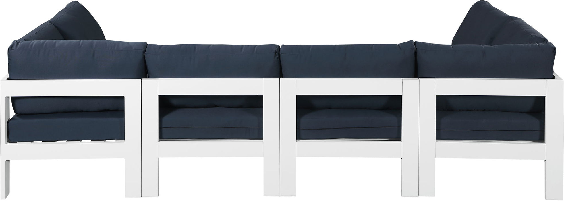 Nizuc - Outdoor Patio 6 Piece Modular Sectional With White Frame