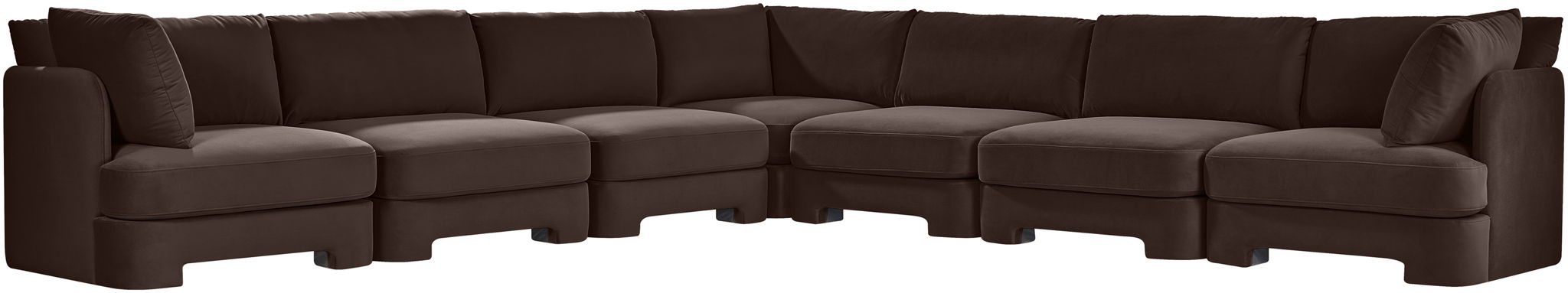 Hammond - Velvet Performance Fabric Upholstered 7 Piece Corner Sectional