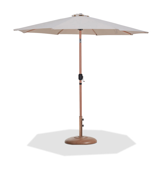 Fiji - Aluminum Patio Umbrella With Round Teak Base