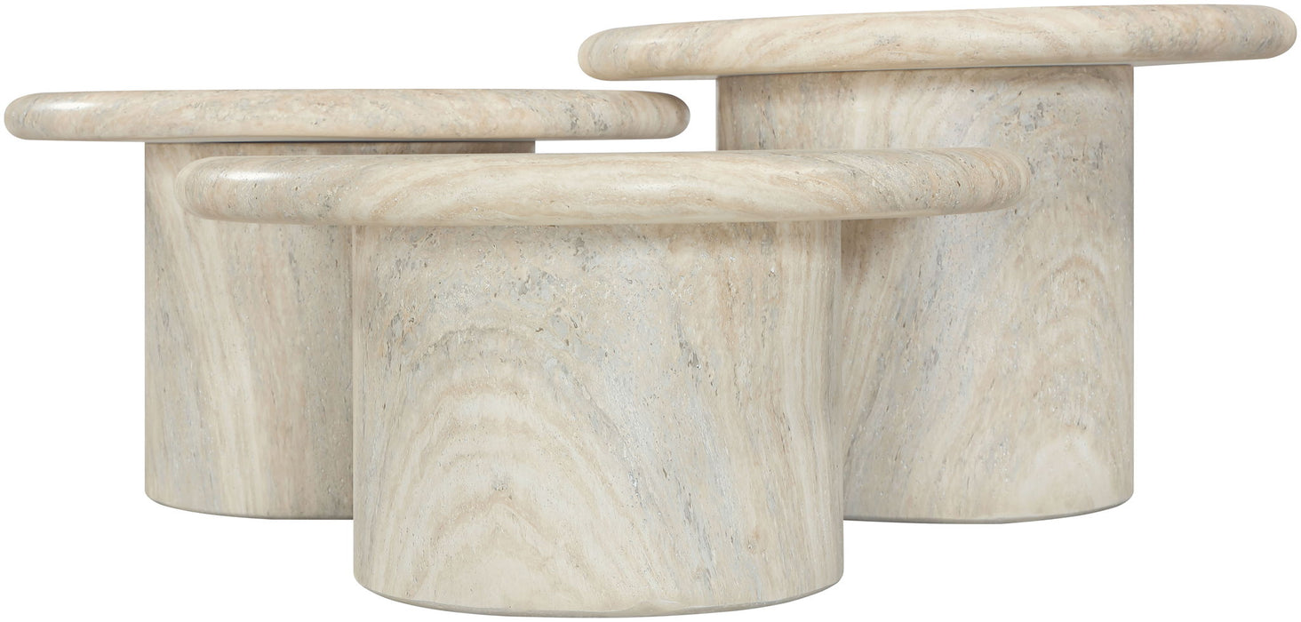 Emara - 3 Piece Concrete And Fiberglass Indoor / Outdoor Coffee Table