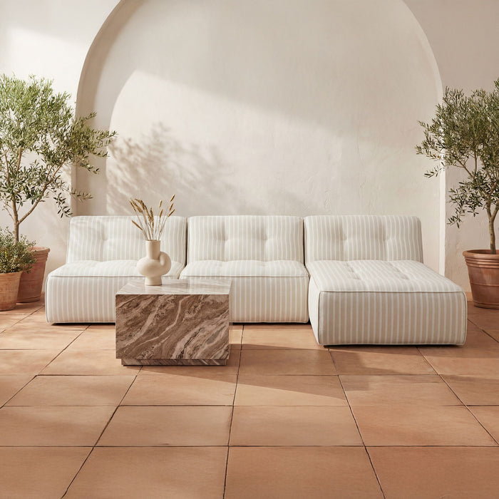 Sunseeker - Outdoor Chaise Stripe - Brown