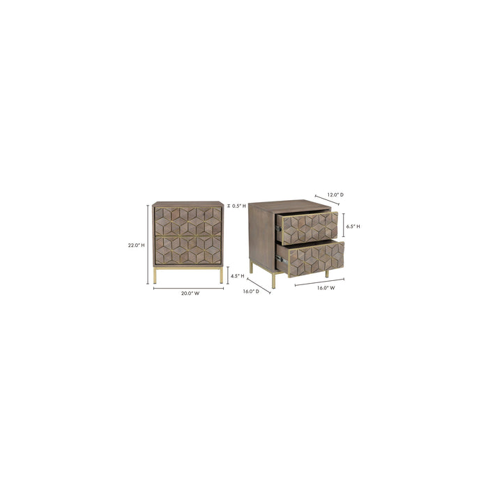 Corolla - Nightstand - Gray
