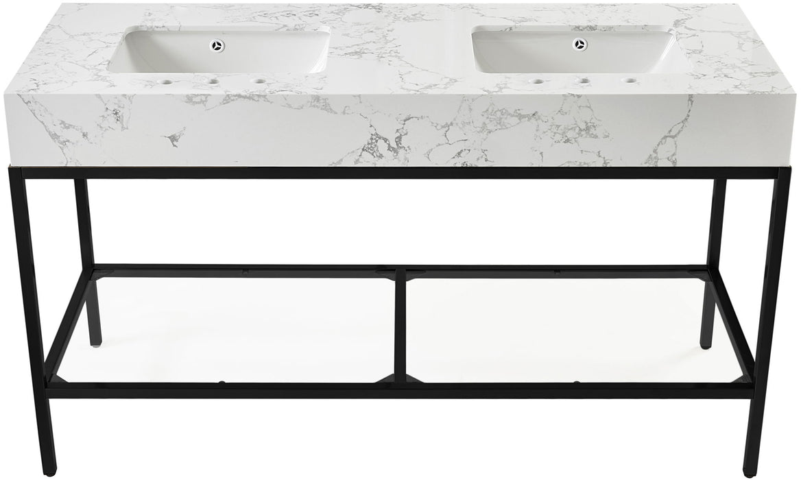 Marmo - Engineered Marble Bathroom Vanity With Black Base