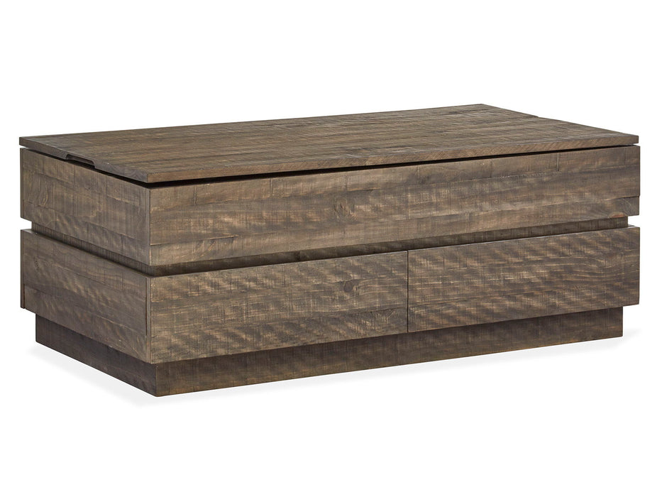 Baisden - Lift Top Storage Cocktail Table With Casters - Tobacco