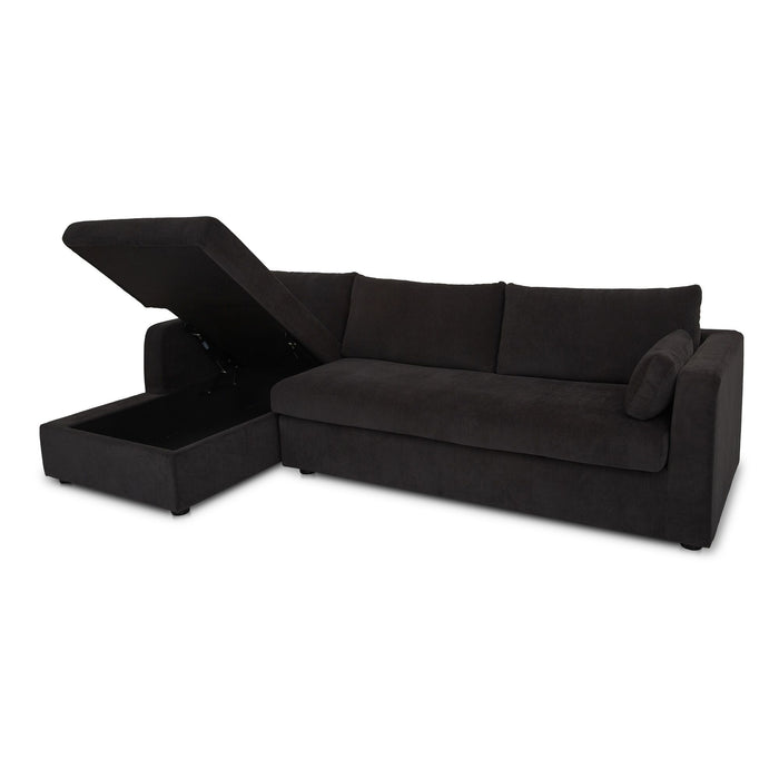 Burrow - Sleeper Sectional With Left Storage Chaise - Black