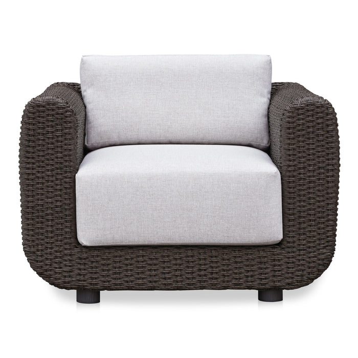 Soma - Outdoor Accent Chair - Dark Brown / White