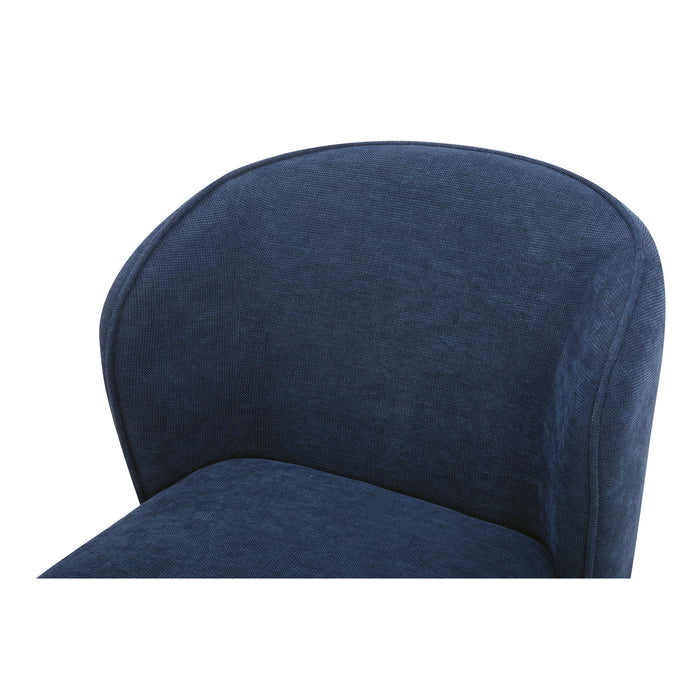 Larson - Rolling Dining Chair - Navy Blue