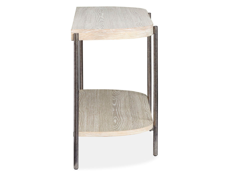 Jennings - Demilune Sofa Table - Edgecomb Grey And Weathered Antique Nickel