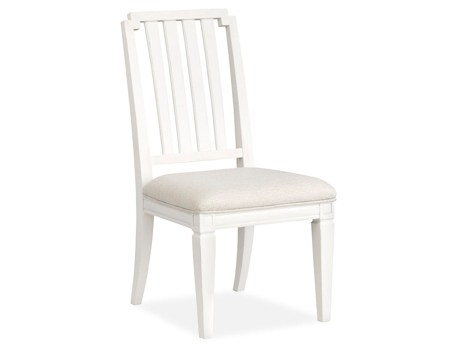 Willowbrook - Upholstered Side Chair With Wood Slat Back (Set of 2) - Egg Shell White