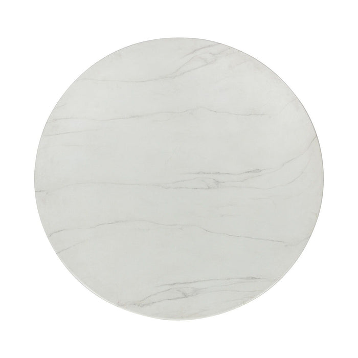 Caspia - 47" Outdoor Round Dining Table - White / Dark Gray