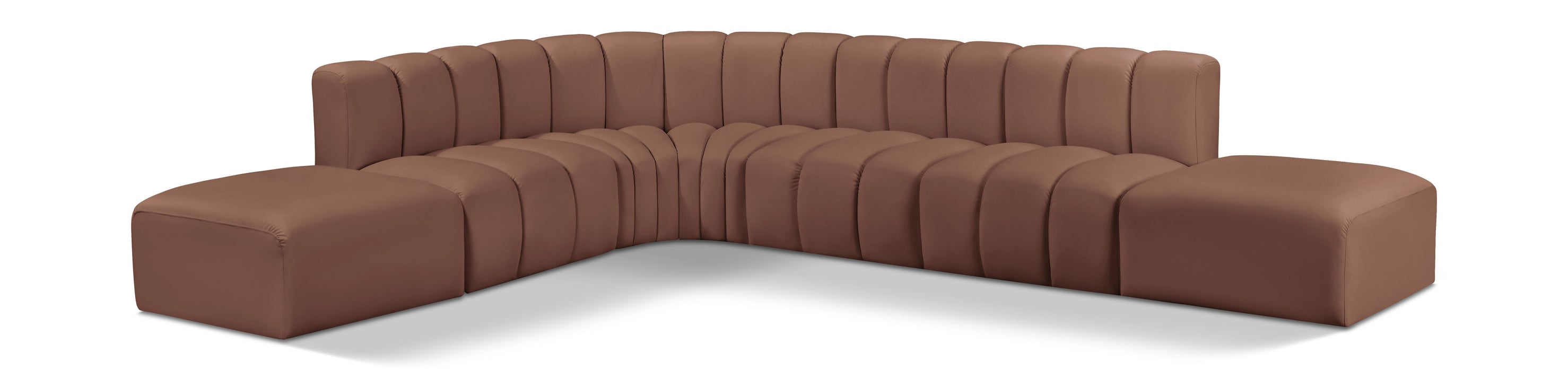 Arc - Faux Leather 7 Piece Corner Modular Sofa