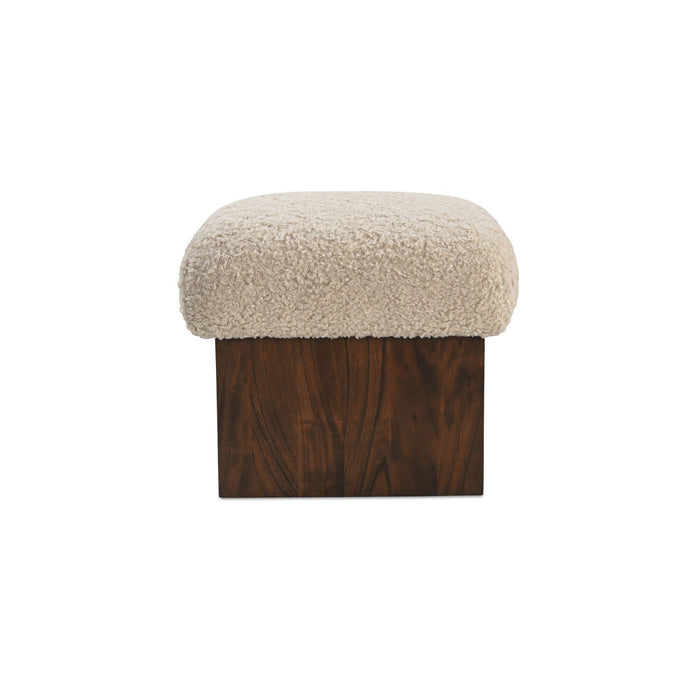 Serge - Ottoman Faux Shearling - Cream / White / Dark Brown