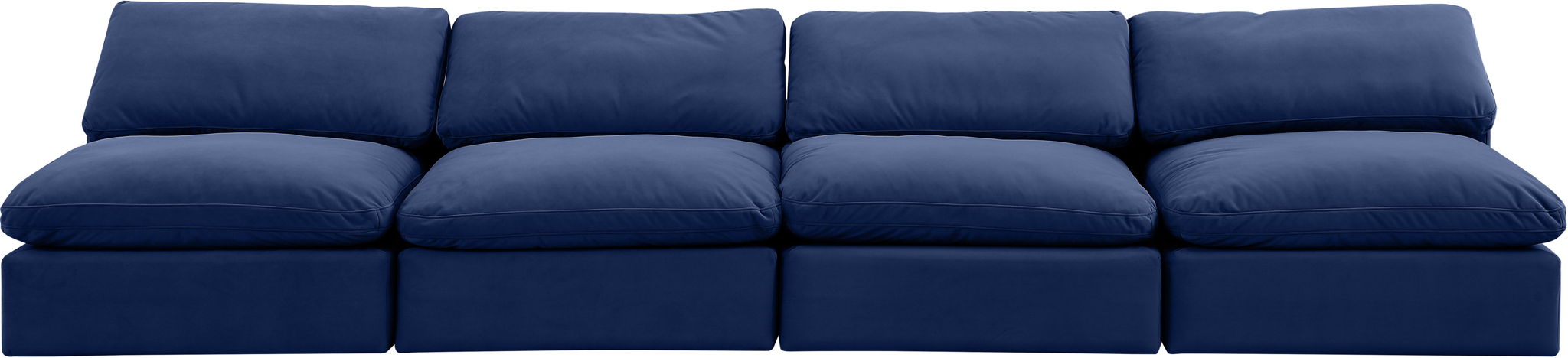 Comfy - Velvet Modular Armless Sofa 4 Seats