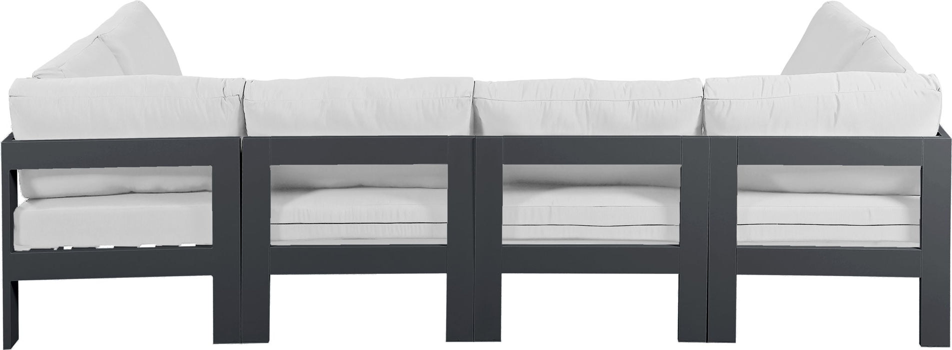 Nizuc - Outdoor Patio 6 Piece Modular Sectional With Gray Frame