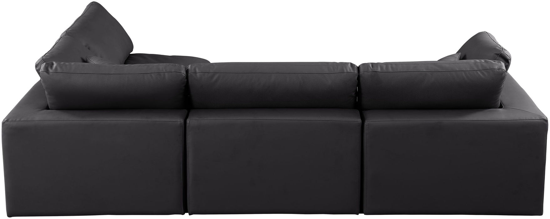Comfy - 4 Piece Faux Leather Modular Armless Sectional