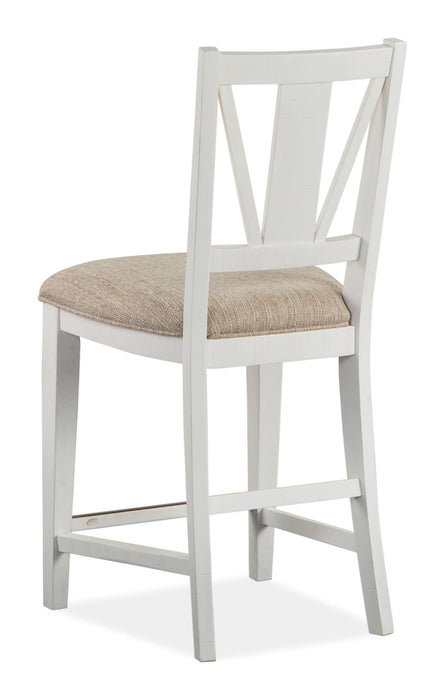 Heron Cove - Counter Chair With Upholstered Seat (Set of 2) - Chalk White