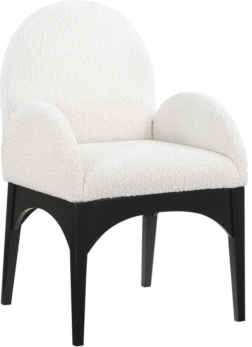 Waldorf - Boucle Dining Arm Chair With Black Legs