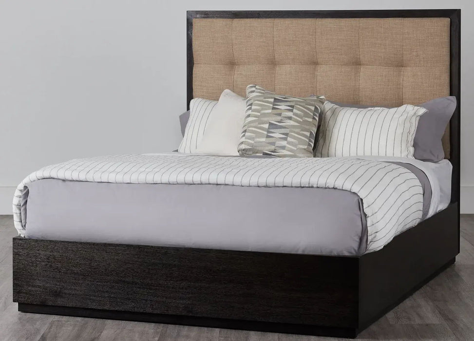 Oxford QN Bed - Bas Grey/Toast