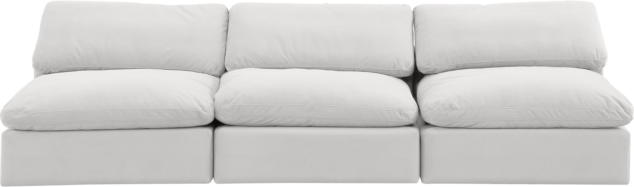 Comfy - Velvet Modular Armless Sofa 3 Seats