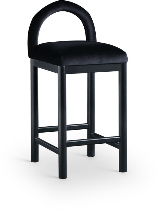 Conrad - Velvet Counter Stool With Black Legs