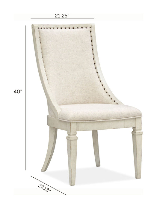 Newport - Dining Arm Chair With Upholstered Seat & Back (Set of 2) - Alabaster