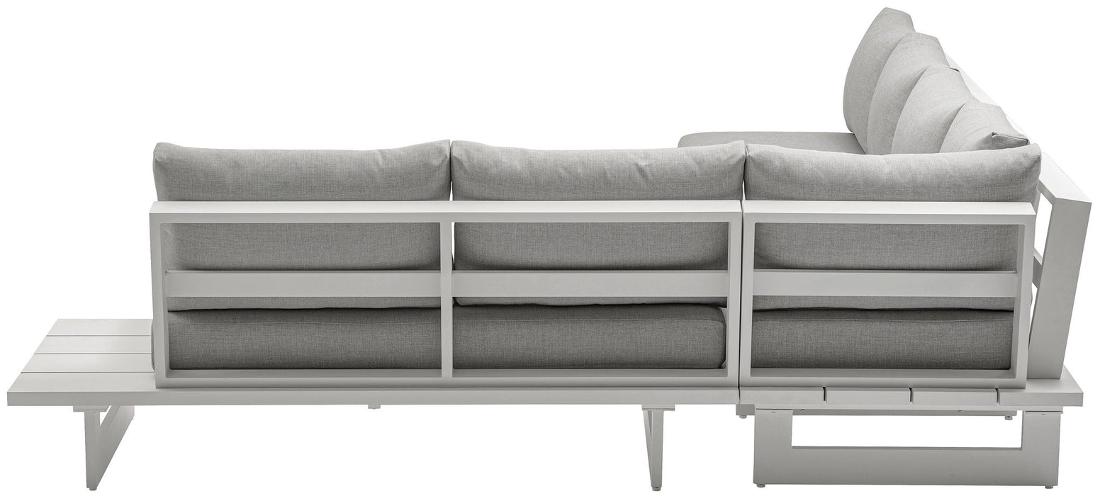 Maldives - 4 Piece Water Resistant Outdoor Patio Modular Sectional With White Base