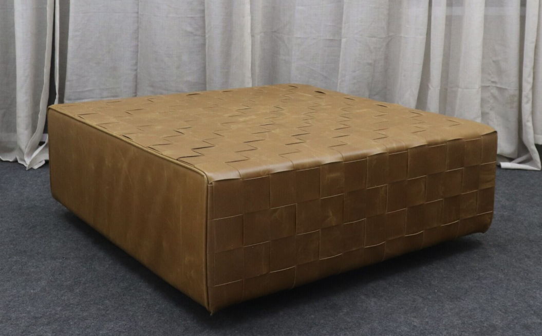 Aristo - Leather Square Ottoman - Autum Maple