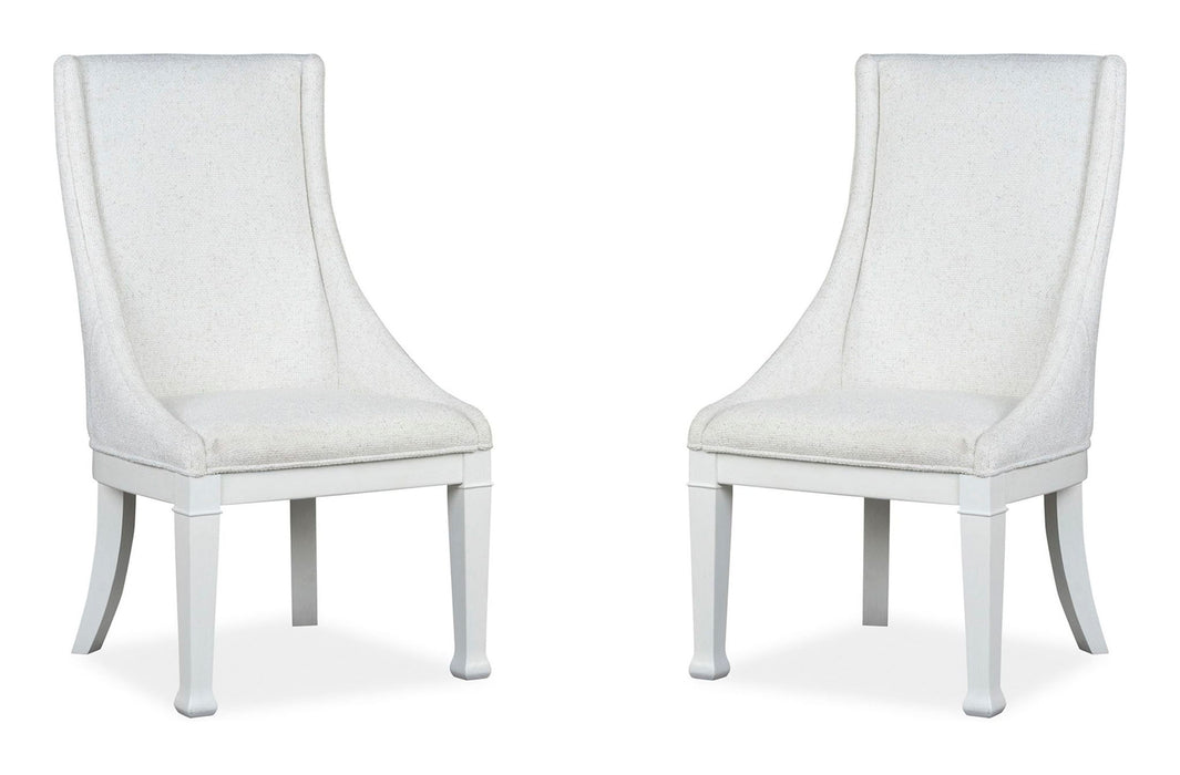 Kingston - Upholstered Host Chair (Set of 2) - Whisper White And Cerused Nutmeg