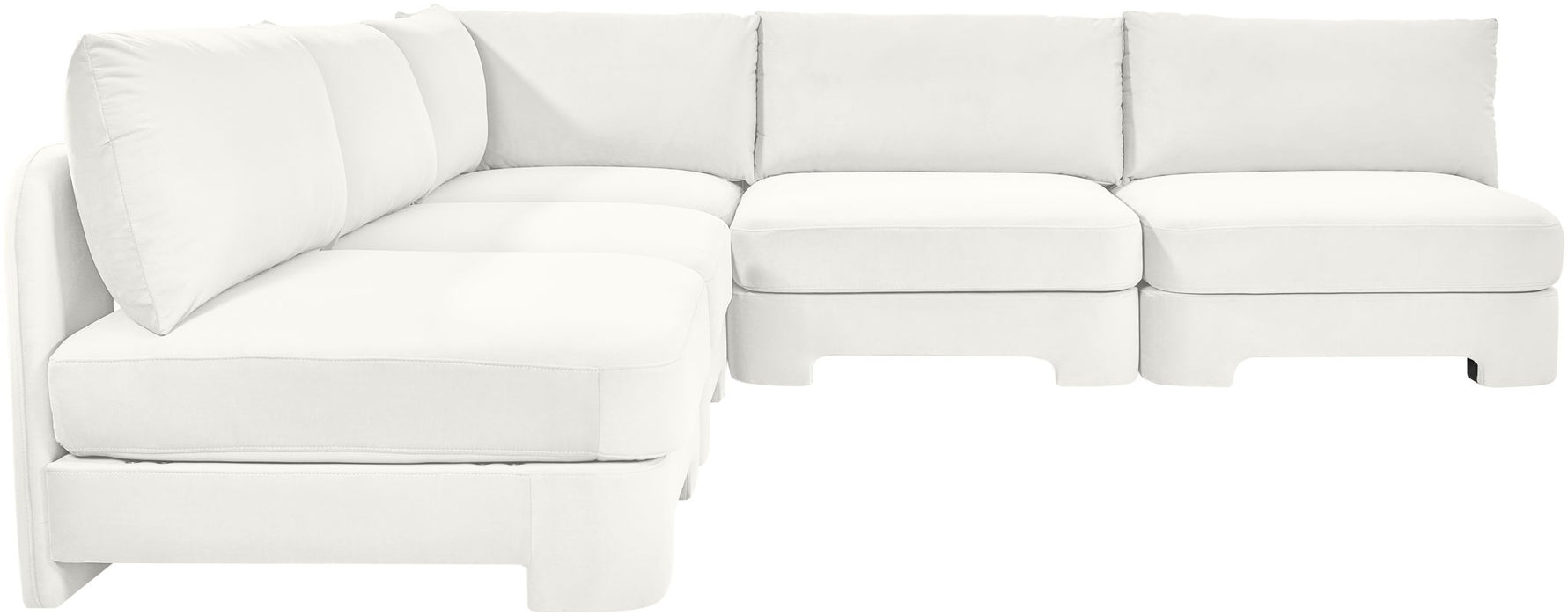 Hammond - Velvet Performance Fabric Upholstered 5 Piece Armless Sectional