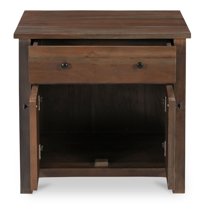 Gene - Charging Nightstand - Dark Brown