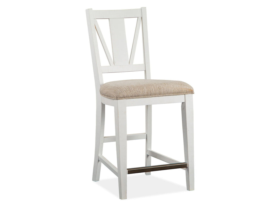 Heron Cove - Counter Chair With Upholstered Seat (Set of 2) - Chalk White