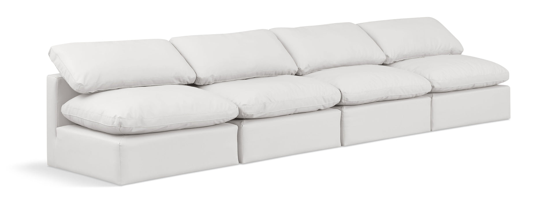 Indulge - Faux Leather 4 Seat Modular Armless Sofa