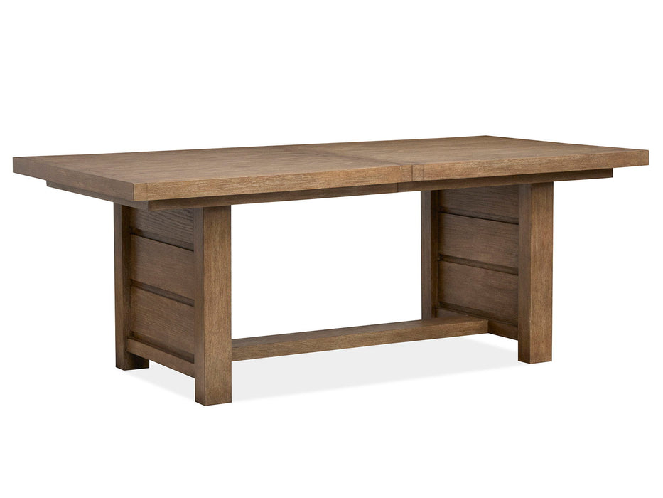 Plum Creek - 4 Piece Extendable Trestle Dining Table Set