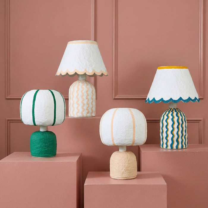 Blum - Scalloped Cotton Mache Table Lamp