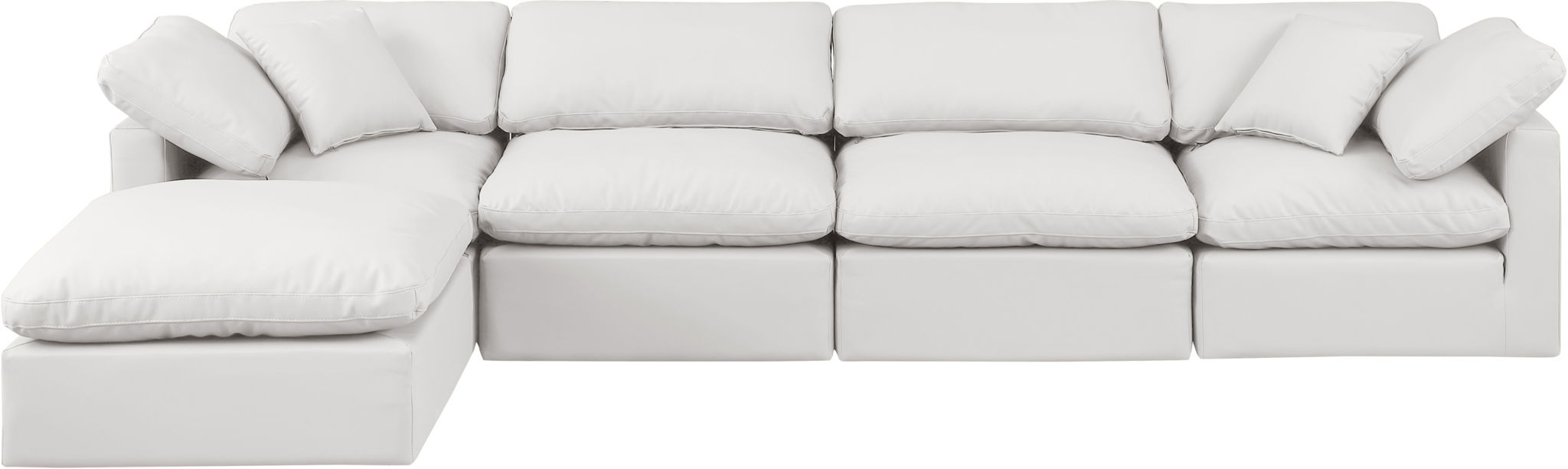 Indulge - Faux Leather 5 Piece Modular Sectional With Chaise