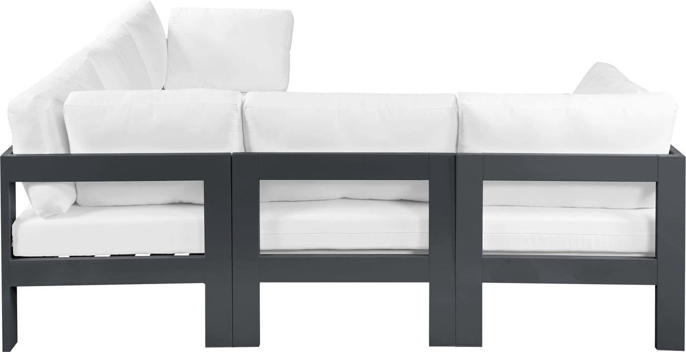 Nizuc - Outdoor Patio 5 Piece Modular Sectional With Gray Frame
