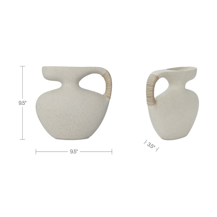 Vila - 9.5" Sculptural Vessel - Cream White
