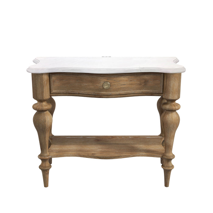 Weston Hills - Bedside Table With Storage Drawer - Natural