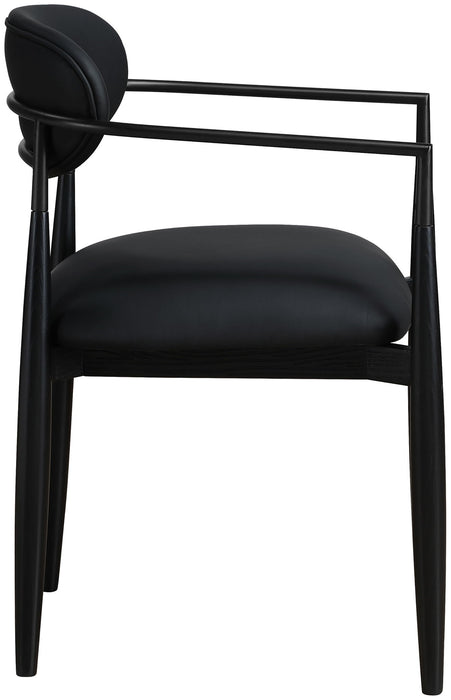 Riccio - Faux Leather Dining Arm Chair (Set of 2) - Black Frame