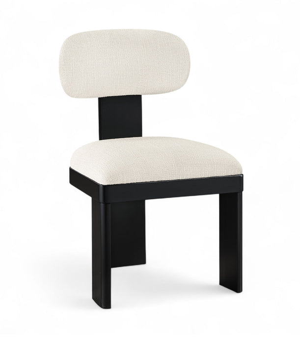 Timbra - Linen Textured Fabric Upholstered Dining Chair (Set of 2) - Black Base
