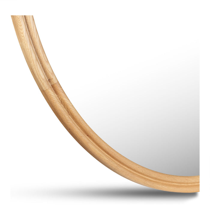 Alcott - Round Accent Mirror Large - Light Brown