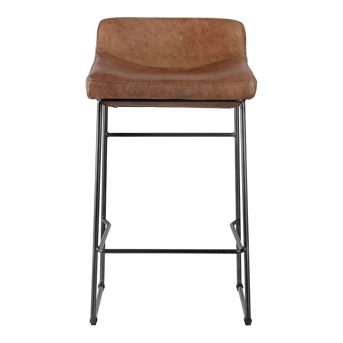 Starlet - Leather Open Road Counter Stool (Set of 2) - Brown