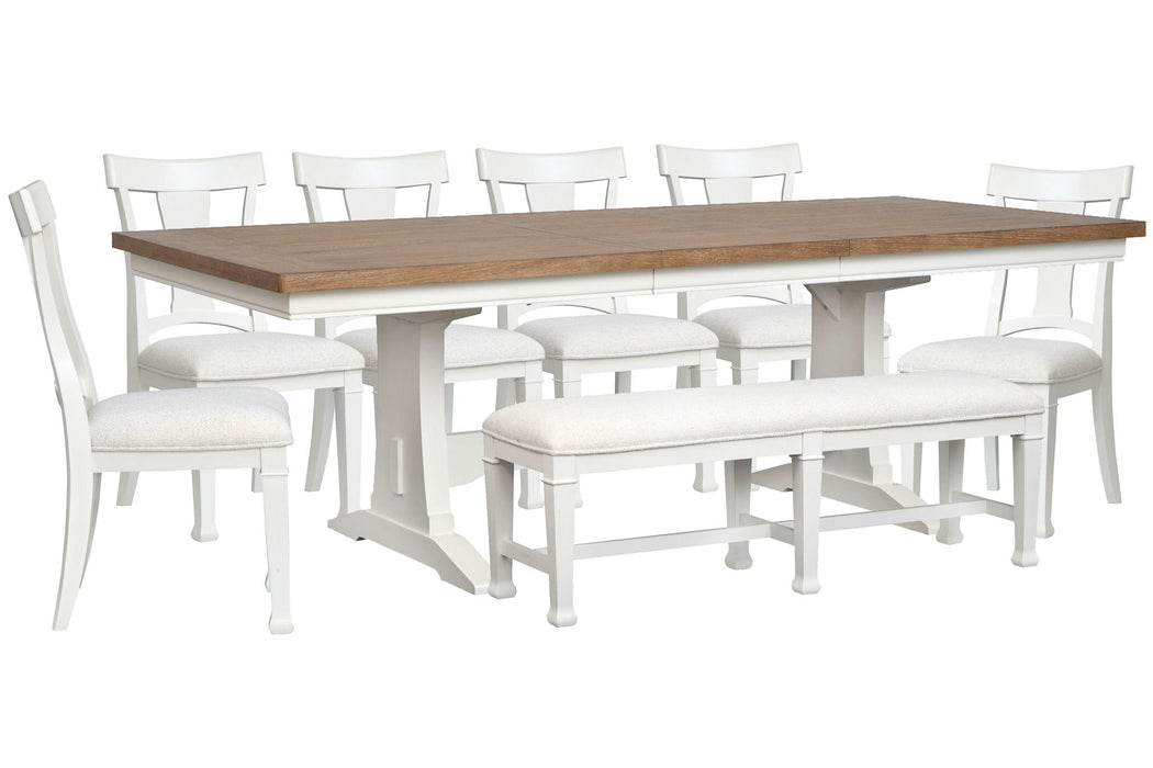 Kingston - Extendable Trestle Dining Table Set